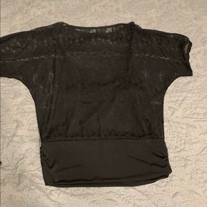 WHBM size L black lace top w black built in tank